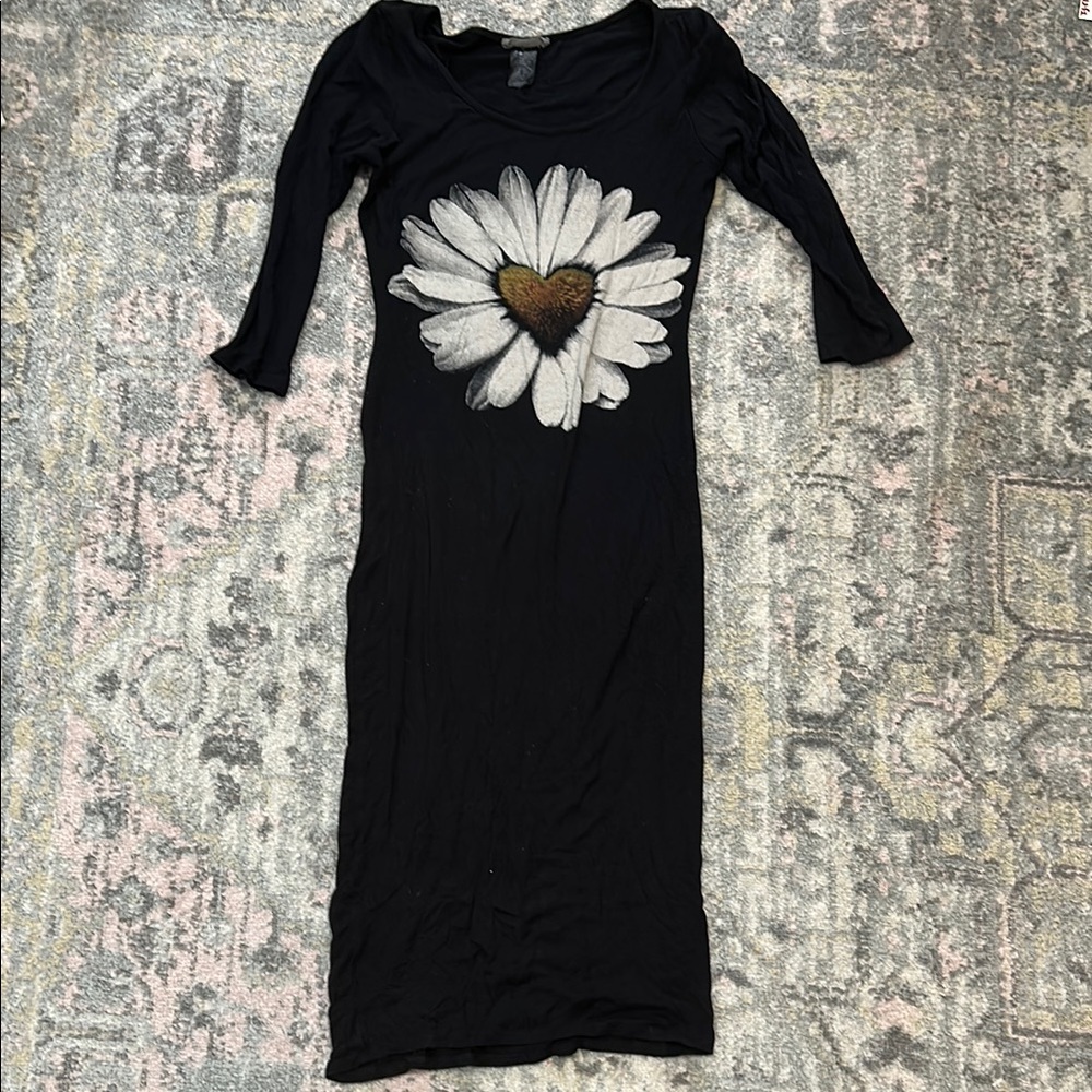 Black Floral Y2K Dress